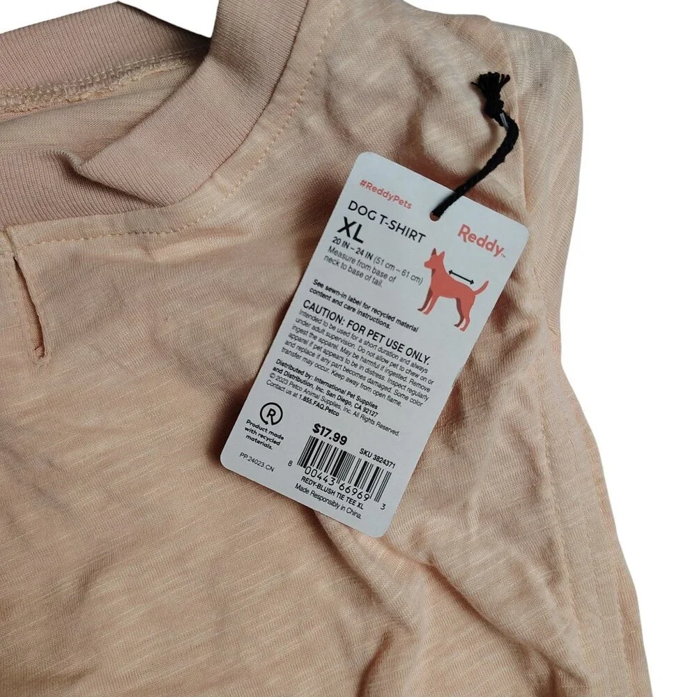 Reddy Dog XL Beige Ruched Detail Lightweight Pet T-Shirt